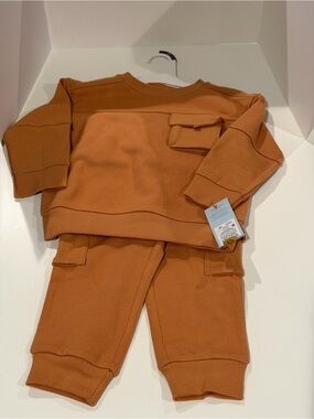 Rust Orange Kids Sweatshirt and Jogger Set